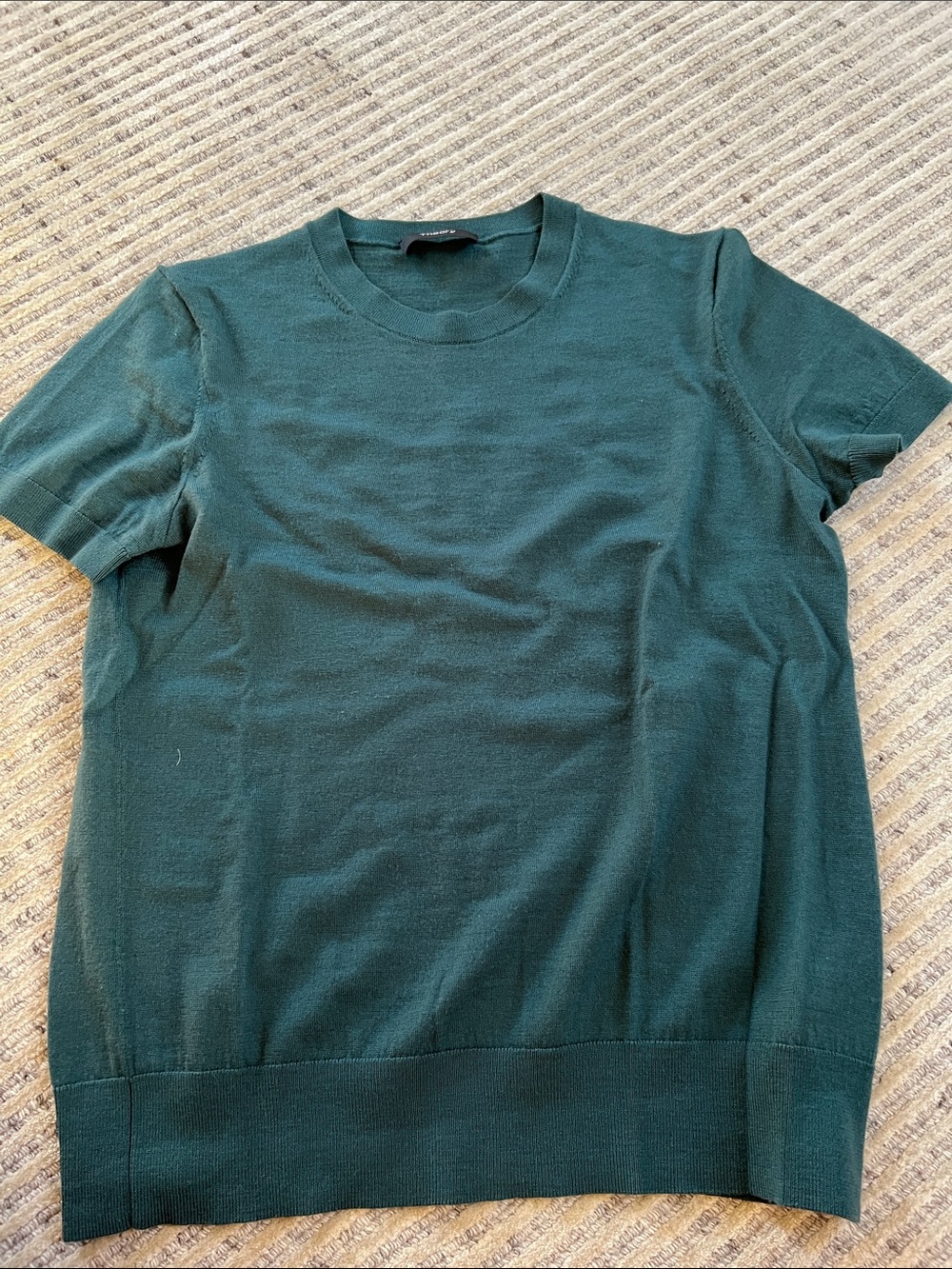 Theory Forest Green Short-Sleeve Crewneck Tee